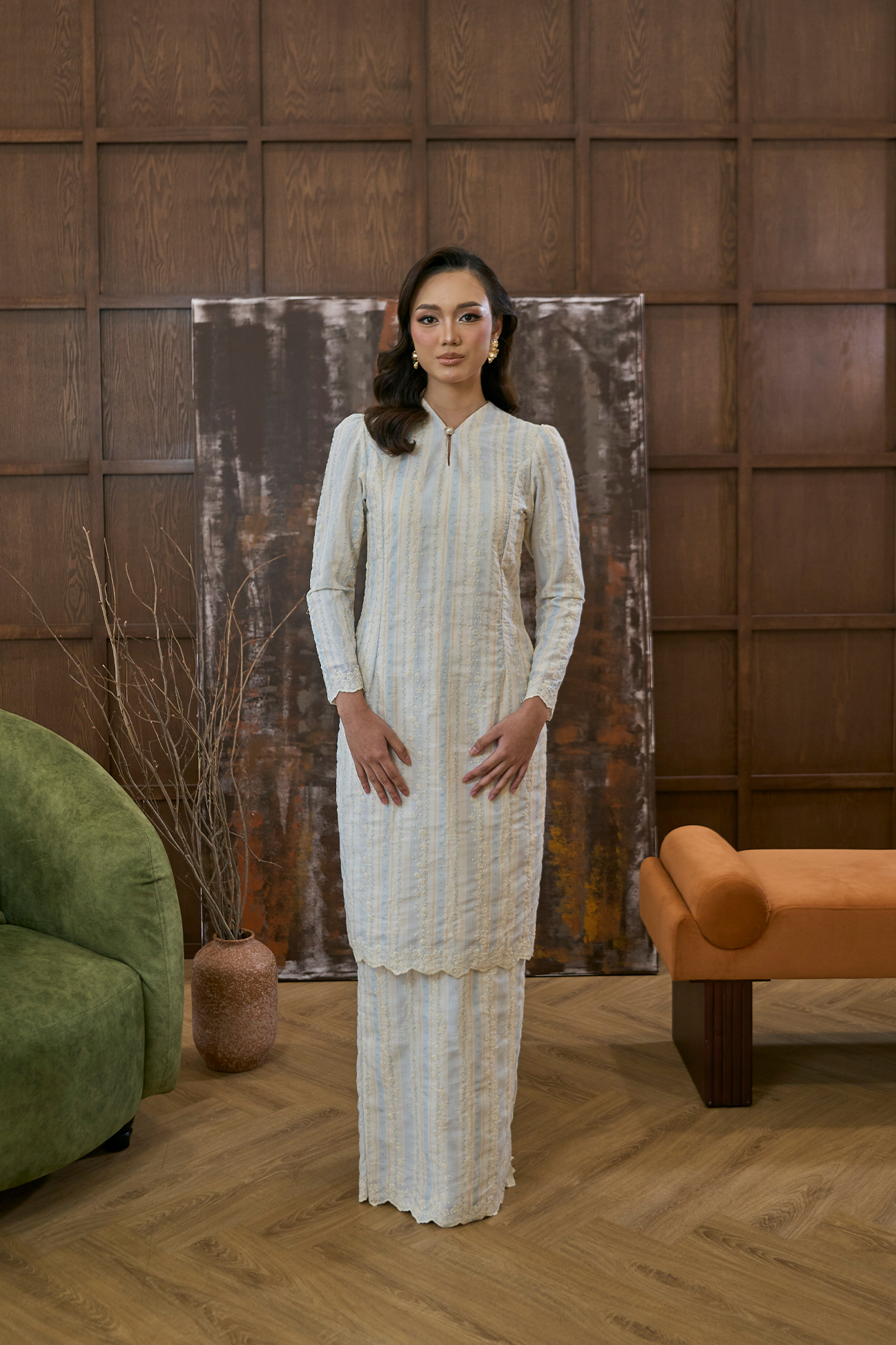 Ayana Kurung Modern in Soft Blue