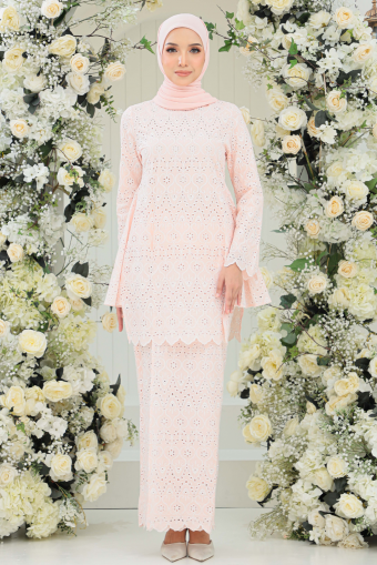 Mikaela Kurung in Salmon Peach