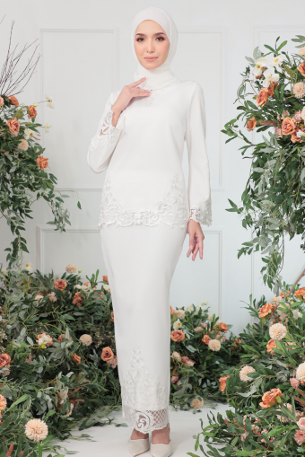 Hazel Kurung in Off White