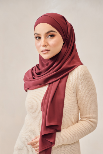 Fluff Chiffon Shawl - Maroon