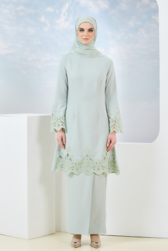 Inara Kurung in Sage Green