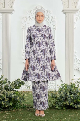Lucille Kurung in Gray Purple
