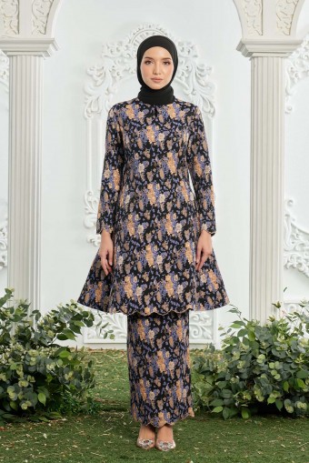 Lucille Kurung in Black Purple
