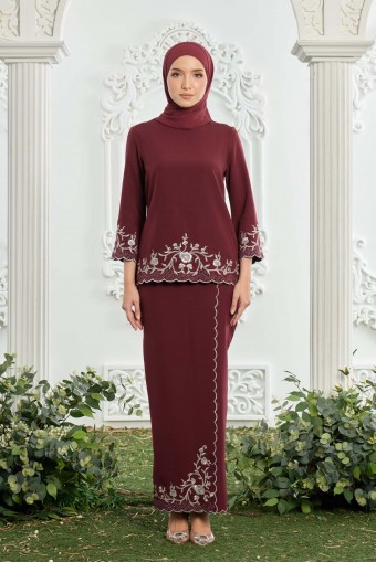 Paige Kurung in Maroon