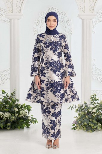 Sierra Kurung in Navy Blue