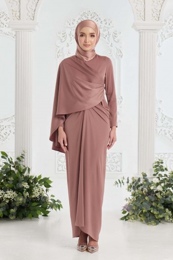 Callista Dress in Merlot Oak