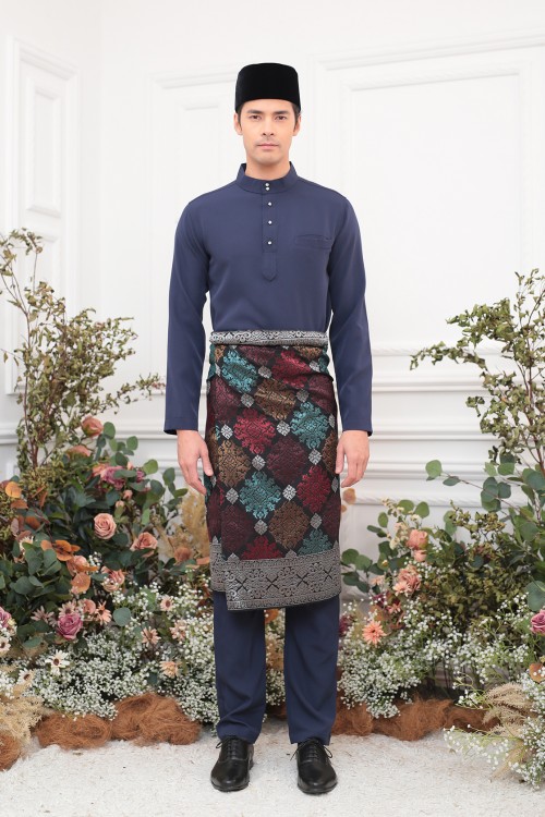 Aiden Baju Melayu in Navy Blue