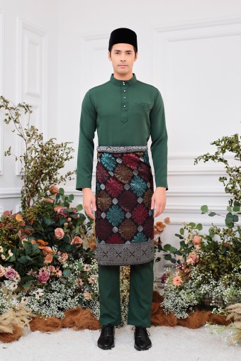 Aiden Baju Melayu in Emerald Green