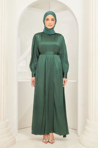 Iliana Abaya Dress in Emerald Green