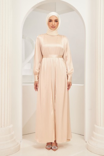 Iliana Abaya Dress in Champagne