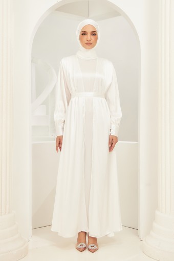 Iliana Abaya Dress in Off White