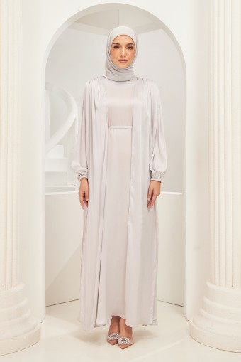 Ophelia Abaya Dress in Pearl Gray