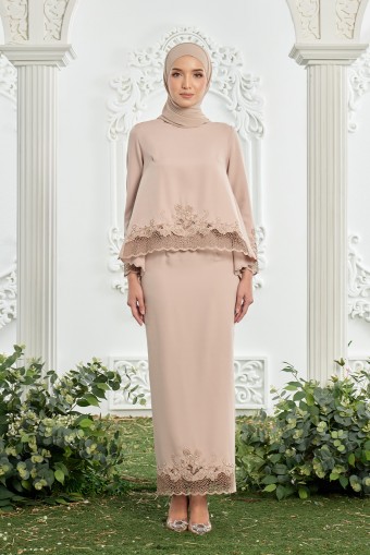 Qisya Kurung in Champagne
