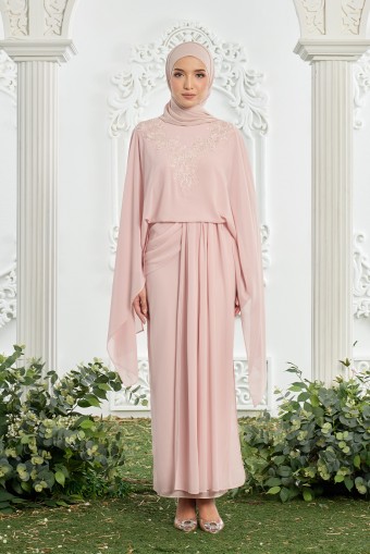 Katrina Dress in Soft Peach