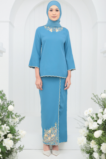 Heidi Kurung in Stone Blue