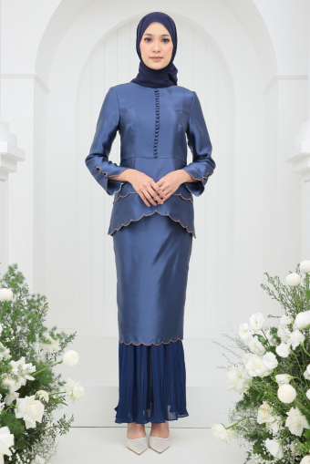 Scarlett Kurung in Navy Blue