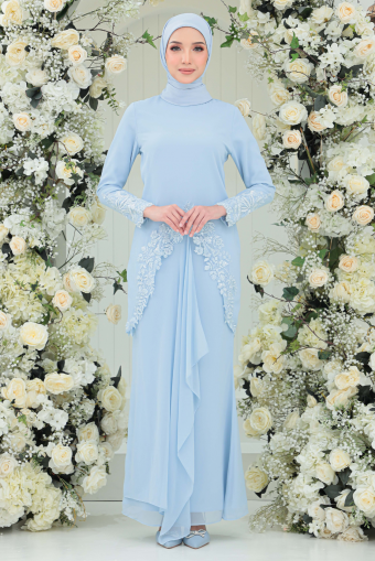 Priscilla Kurung in Sky Blue