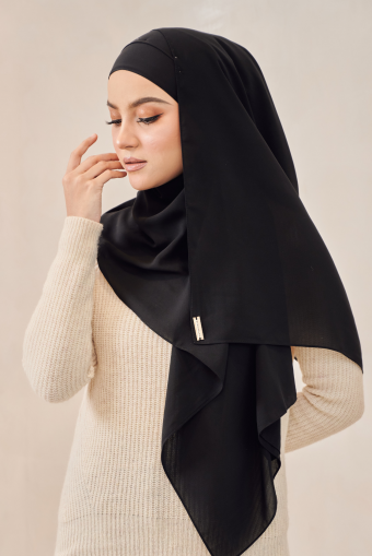 Fluff Chiffon Shawl - Black