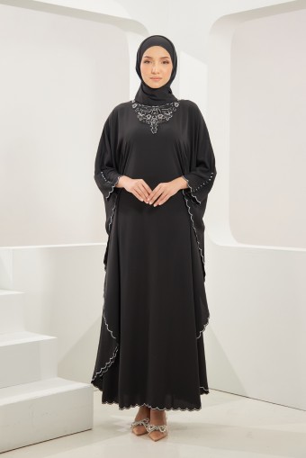 Tahera Abaya Caftan in Black