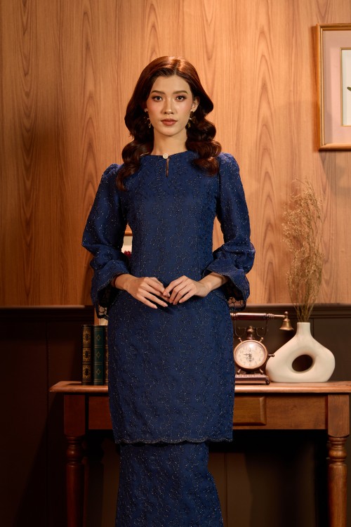 Eryna Kurung in Navy Blue