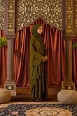 Sofeeya Abaya Cardigan in Olive Green
