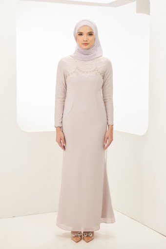 Beatrice Dress in Light Gray