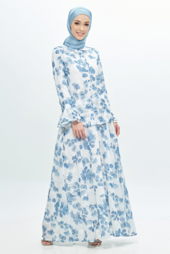 Ivy Dress in Blue & White