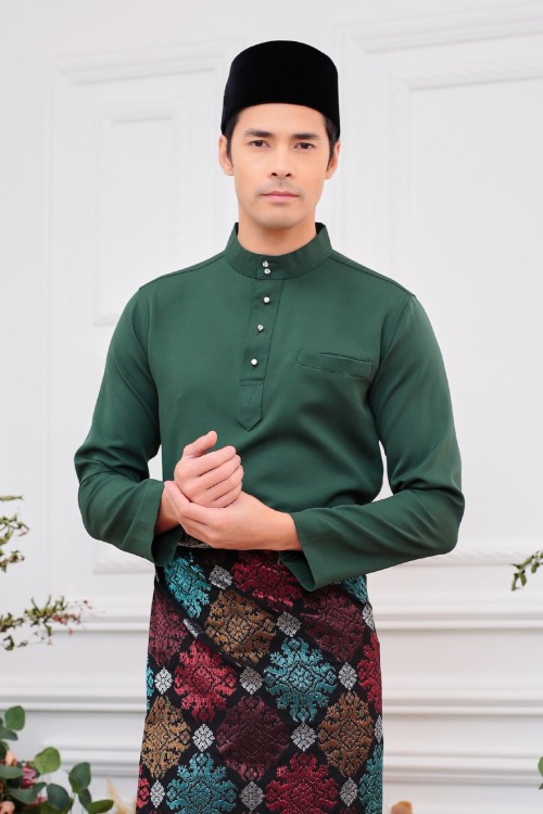 Aiden Baju Melayu in Emerald Green