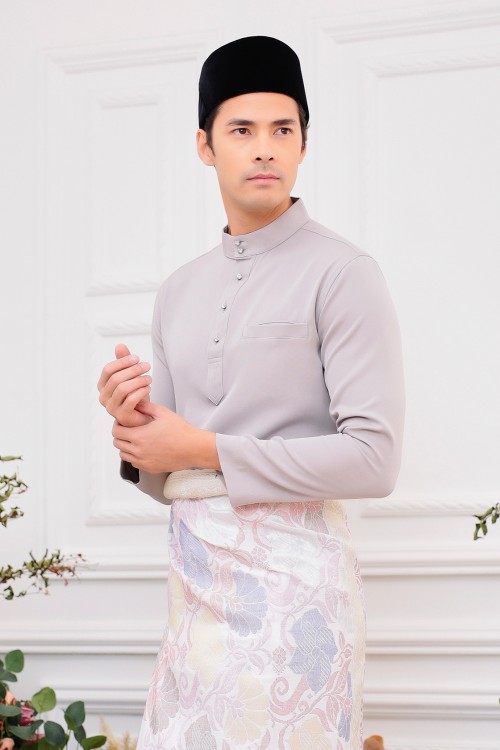 Aiden Baju Melayu in Light Grey