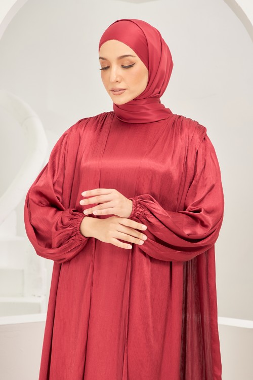 Ophelia Abaya Dress in Scarlet Red