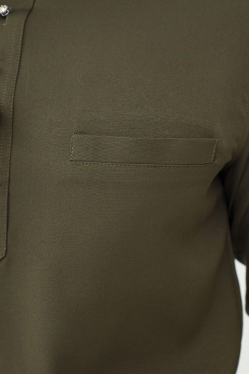 Adam Baju Melayu in Dark Olive Green