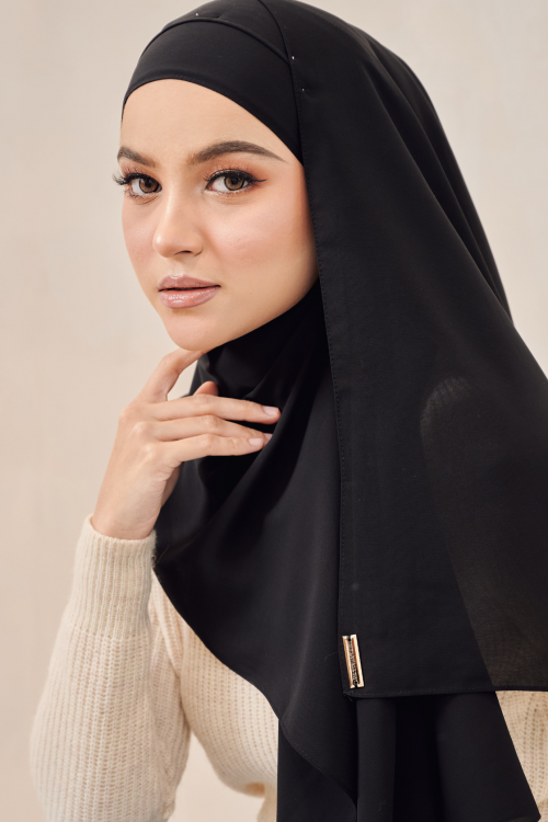 Fluff Chiffon Shawl - Black