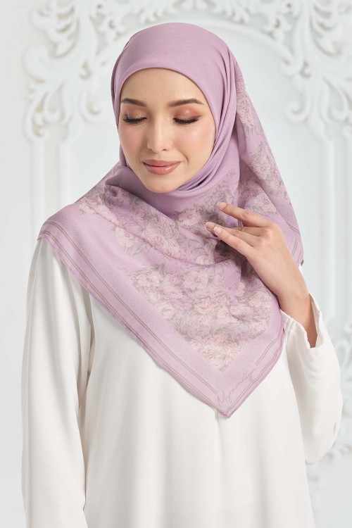 Aster Printed Square - Mauve Pink