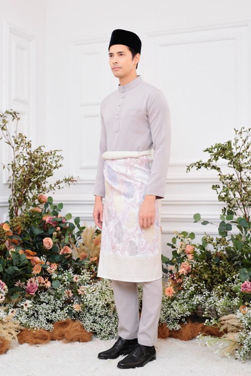 Aiden Baju Melayu in Light Grey