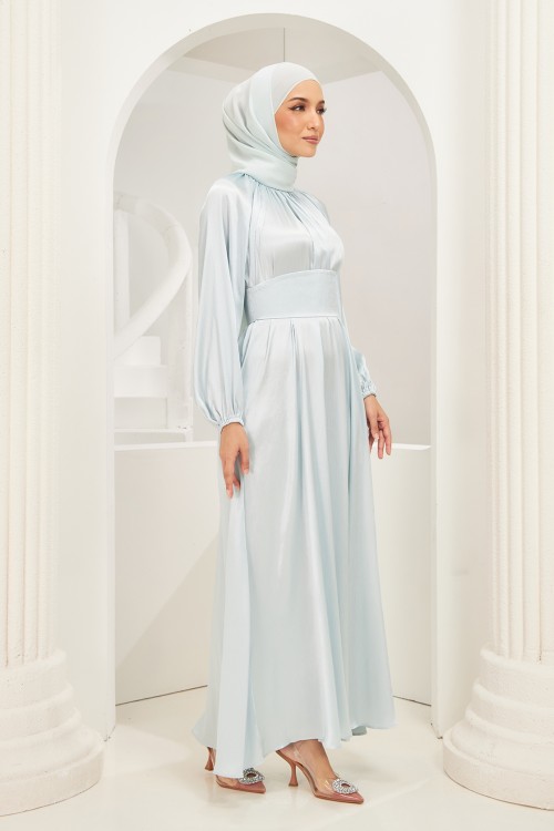 Vasia Abaya Dress in Icy Blue