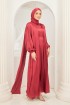 Ophelia Abaya Dress in Scarlet Red