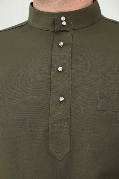 Adam Baju Melayu in Dark Olive Green