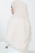 Petal Embroidery Shawl - Champagne