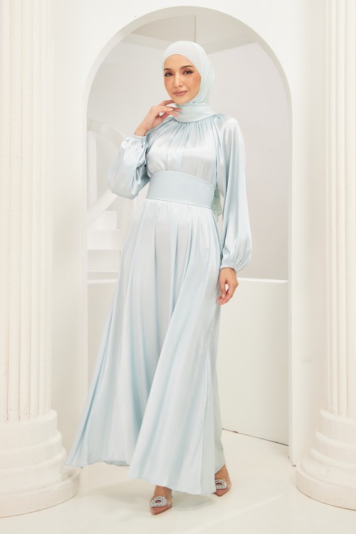 Vasia Abaya Dress in Icy Blue