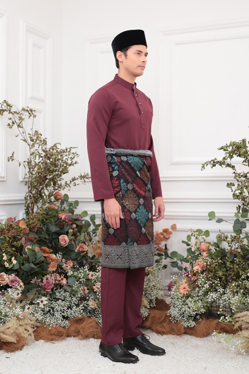 Aiden Baju Melayu in Maroon