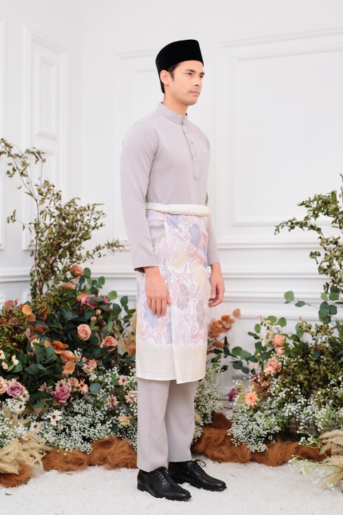 Aiden Baju Melayu in Light Grey