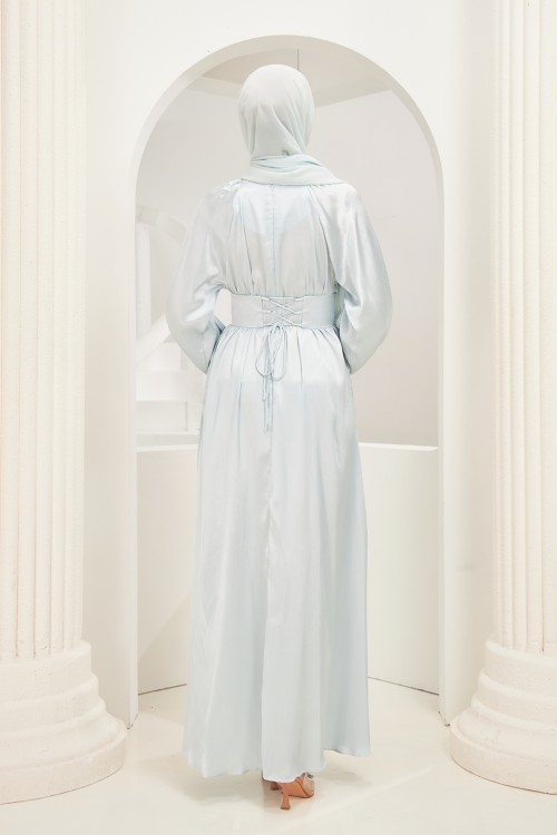 Vasia Abaya Dress in Icy Blue