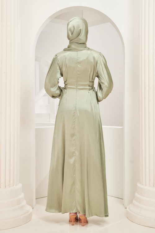 Rhea Abaya Dress in Sage Green