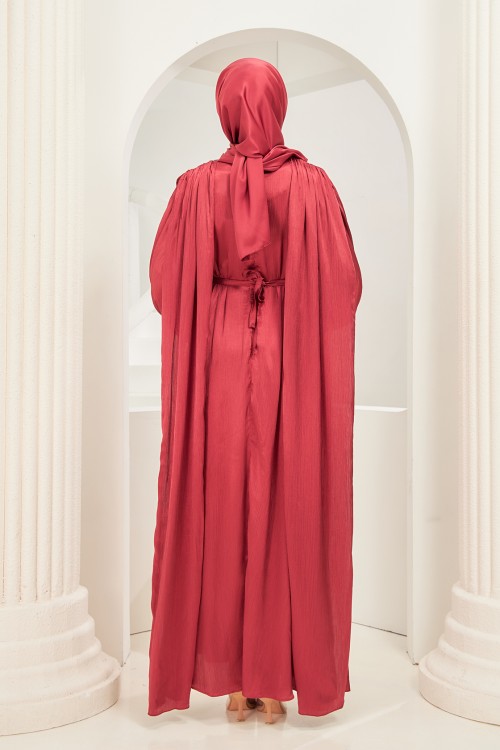 Ophelia Abaya Dress in Scarlet Red