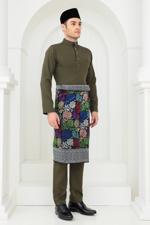 Adam Baju Melayu in Dark Olive Green