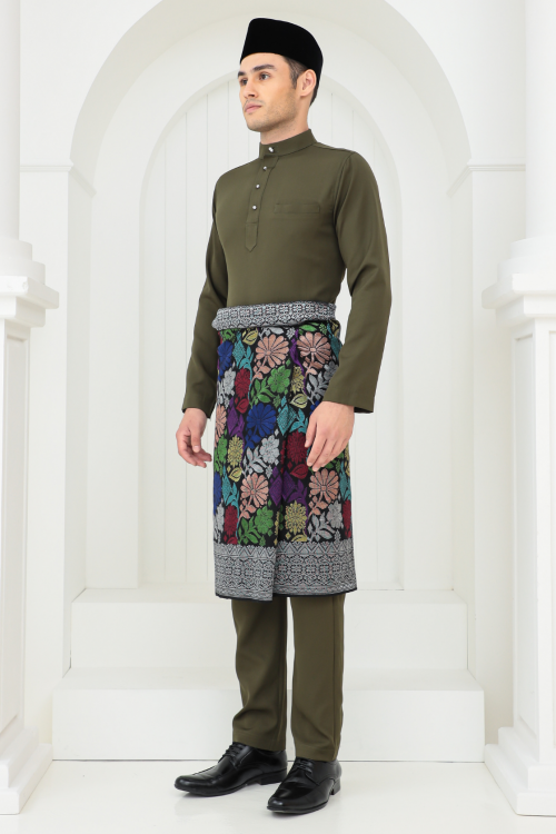 Adam Baju Melayu in Dark Olive Green