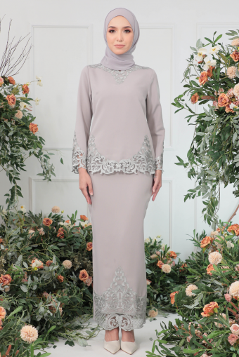 Hazel Kurung in Grey