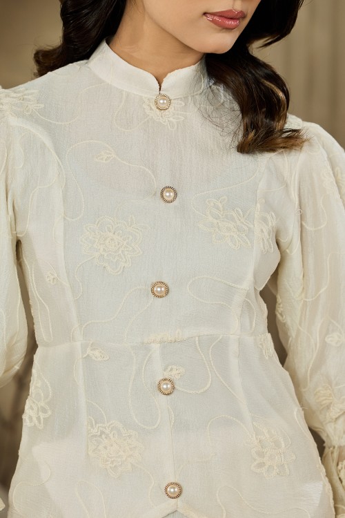 Lilia Mini Kurung in Cream