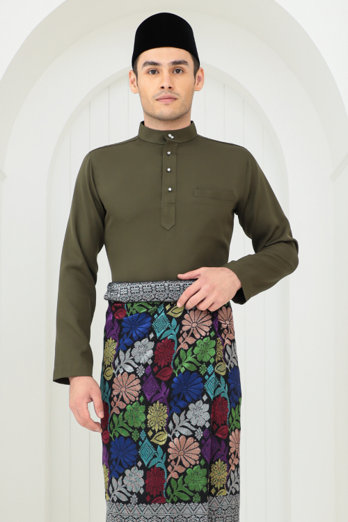 Adam Baju Melayu in Dark Olive Green