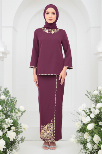 Heidi Kurung in Dark Maroon